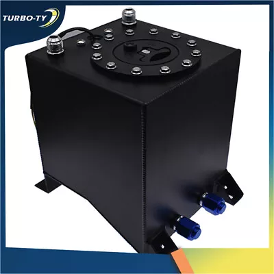 2.5 Gallon Polished Aluminum Fuel Cell Tank With Level Sender Black Universal • $51.46