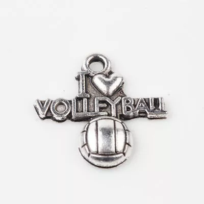 925 Sterling Silver 20  Necklace Chain Charm VOLLEYBALL BALL Pendant Female GIFT • $16.88