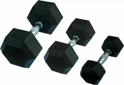 New MORGAN Strength Equipment Trainning Rubber Hex Dumbbells - Pair (2-35Kg) • $102.73