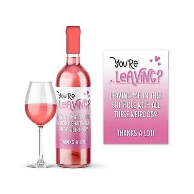 £3.50 • Buy Wine Bottle Labels Funny Leaving Work Gift For Colleague New Job Farewell WLS16