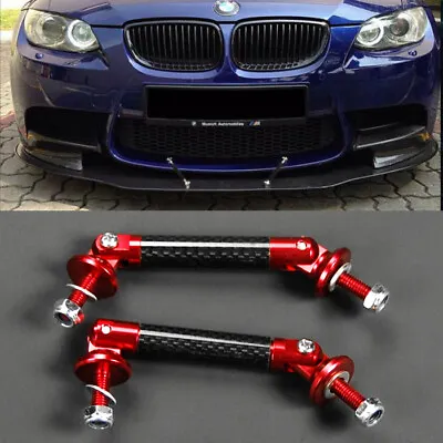 Red W/ Carbon Strut Tie Bar Support Rod For BMW Splitter Diffuser Spoiler Lip • $11.88