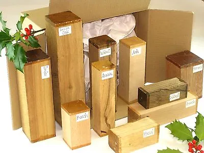 Woodturning Spindle Blanks Gift Selection Box.  Mixed Sizes And Species. 28 • £35