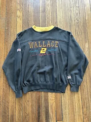 Vintage Rusty Wallace Sweatshirt Nascar Miller Racing Nutmeg Sweater Men's L • $29.99