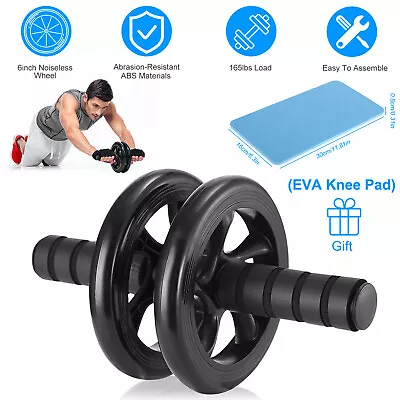 Ab Roller Exercise Dual Wheel Home Gym Workout Equipment Abdominal Fitness W Pad • $17.77