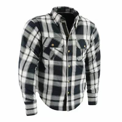 Milwaukee Leather MPM1644 Men's Plaid Flannel Biker Shirt With CE Approved Armor • $96.99