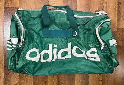 Vintage Adidas Duffel Gym Bag Large Green Trefoil 80’s 90’s • $45