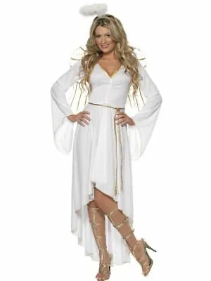 Ladies Angel Fancy Dress Costume Holy Celestial Dress Up Halloween Themed Party • £24.93
