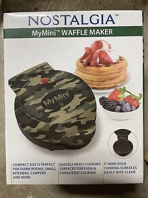Nostalgia MyMini Waffle Maker Green Camo Makes 5  Waffle • $12.99