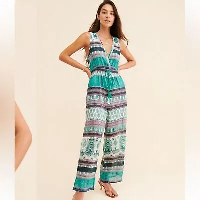 Anthropologie Raga Caravan Metallic Boho Jumpsuit Small • $48