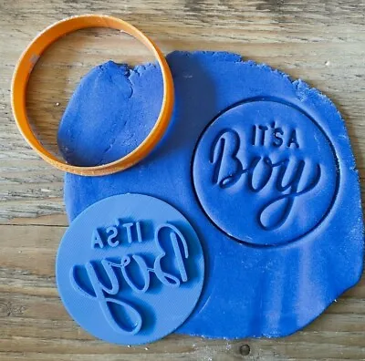 It's A Boy Embosser With Free Circlecutter Baby Shower Cute Biscuit • £6