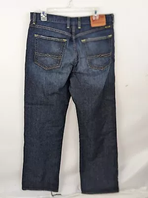 Lucky Brand Classic Fit Long Length Jeans Sz 34 Dark Blue Wash Buckle Mens • $24.88