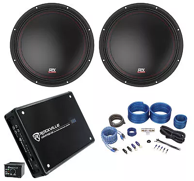 (2) MTX 3510-02 10  1000w SVC 2-ohm Car Audio Subwoofers+Mono Amplifier+Amp Kit • $249.85