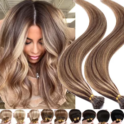 Stick I Tip Real Remy Pre Bonded 100S 100G Human Hair Extensions 16 18 Balayage • $50.29