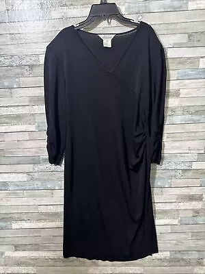 Women’s Exclusively Misook Dress V-neck 100% Acrylic Black Size XL • $47