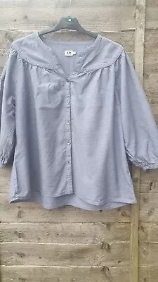 Kin John Lewis Silver Grey Cotton Top Size 16 • £5