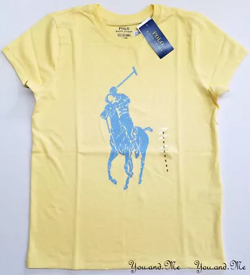 POLO RALPH LAUREN Women Cotton Short Sleeve Tee T-Shirt BIG PONY Yellow S NWT • $28.50