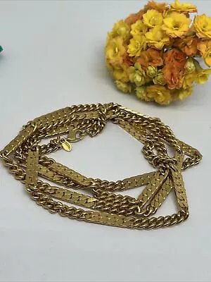 Vintage Signed Monet Gold Tone 36” Necklace 6972 • $29.99