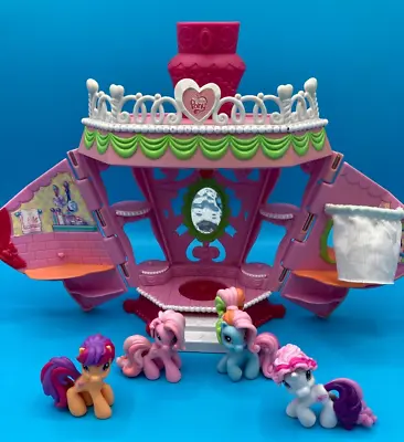 My Little Pony 2009 Ponyville La Ti Da Hair And Spa Playset & 4 Ponies • $24.99