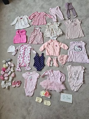 Baby Girl Clothes Bundle Size 0-3 Months Mothercare Kiabi H&M Next Disney • £12.99