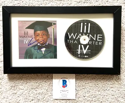 Lil Wayne Signed Tha Carter Iv 4 Cd Cover Framed Rapper Ymcmb 1 2 3 5 Weezy Bas • £973.11