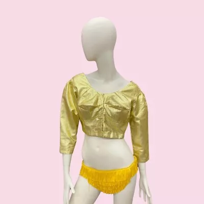 VA VA VOOM 1950's Gold Lamé Handmade Burlesque Pinup Cropped Top • $165
