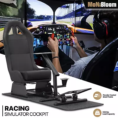 Racing Simulator Cockpit W/Adjustable Gaming Seat Fit Logitech G25 G27 G29 G920 • $295.99