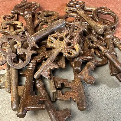 Antique Vintage Style 19th Century Iron Keys Assorted Lot Of 25 • $36.99