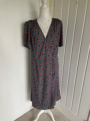 La Redoute Ladies Navy Floral Print Wrap Dress Uk Size 18 Brand New • $22.72