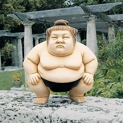 Crouching Squatting Sumo Wrestler Statue Sculpture Japanese Yard Garden Figure • $162.60