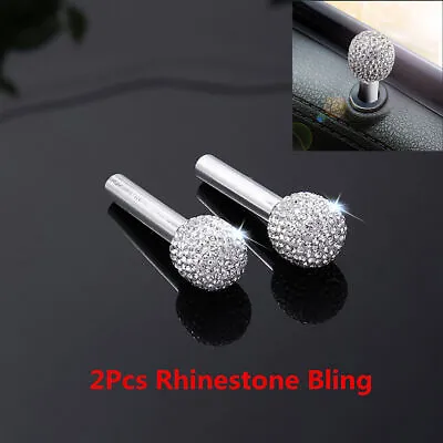 2X Bling Rhinestone Car Door Lock Stick Knob Pins Cover Car Interior Accessories • $11.99