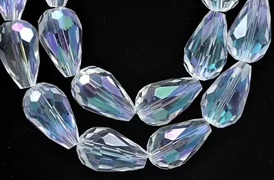 £5.13 • Buy Glass Crystal Faceted Teardrop Briolette Beads For Jewellery Making Craft