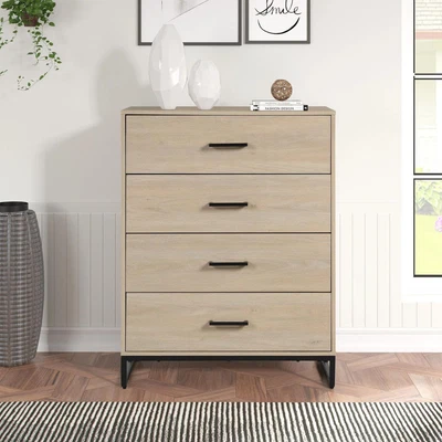 $139.30 • Buy Mainstays Industrial 4 Drawer Dresser， Bedroom, Beige Oak