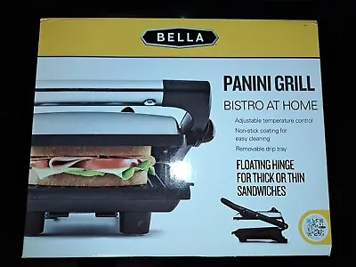 $20 • Buy Bella Panini Press Grill Non-Stick Floating Hinge Easy Clean NIB