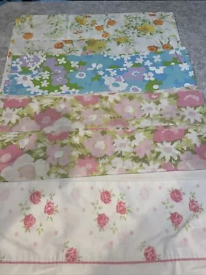 Vintage Flower Power Pillow Case LOT Floral 60s 70 80 Daisy Rose MCM Hippy • $24.95