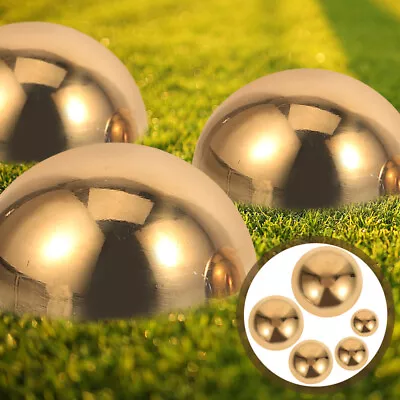  5 Pcs Garden Reflection Ball Shiny Sphere Stainless Steel Semi-circle Outdoor • £9.99