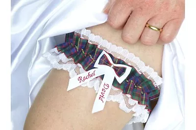 Personalised Tartan Wedding Garter In Personalised Gift Box - Cameron Tartan • £15