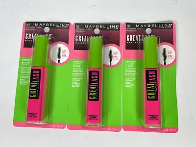 3 Maybelline Great Lash # 102 Brownish Black Mascara Lot Of 3 Fast Shipping • $11.19