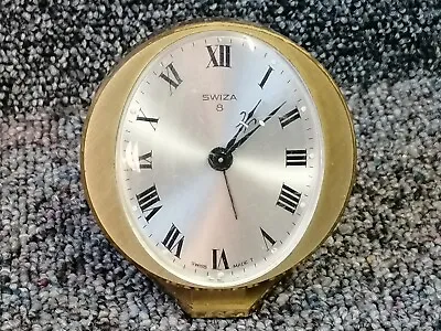 Vintage Swiza 8 Day Portable Alarm Clock - Swiss Made • $57.59