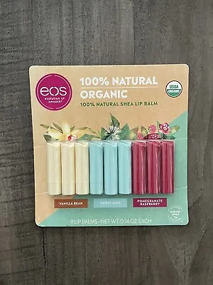 9 Pack EOS 100% Natural Organic Shea Lip Balm In Vanilla Bean Sweet Mint & Pome • $22.50