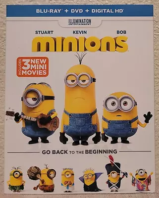 Minions (Blu-ray 2015 W/Slipcover) + 3 New Mini Movies - New + Free Shipping! • $7.99