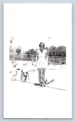 Vintage Photograph Woman Poses By Swimming Pool  Handsome Pair Of Legs  Snapshot • $4.99