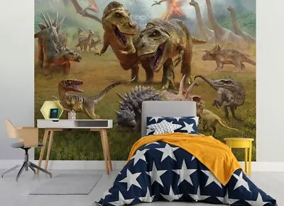 Dinosaur Kingdom 6 Panel Wallpaper Mural Walltastic • £45