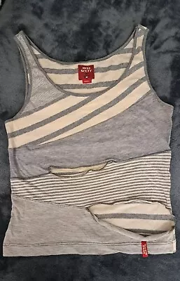 Y2k MISS SIXTY Grey Paneled Cut-out Tank Top S • $14.99