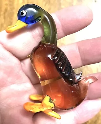 Art Glass Duck Bird Small Colorful 2.25” Murano?  • $20.80