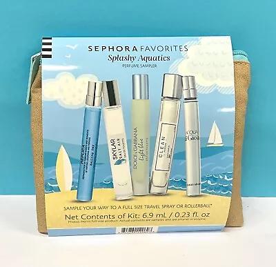 Sephora Favorites Flashy Aquatics Perfume Sampler Set No-Certificate 5pc+Bag • $19.95