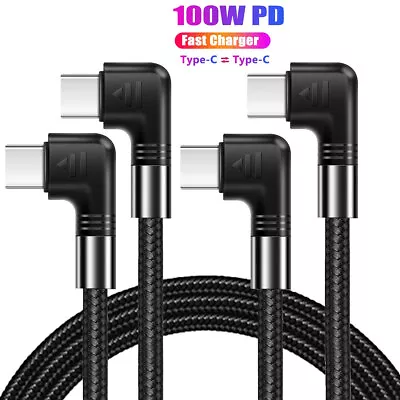 100W Type C To USB-C Cable 90 Degree Right Angle Fast Charger Charging Data Cord • $21.99