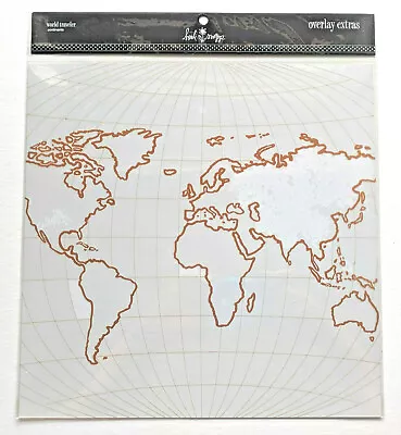 Heidi Swapp 12x12 Clear Overlay Extras World Traveler Map Scrapbook Paper-Craft • $2.49