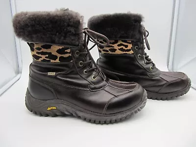 Sz 9.5 UGG Australia Womens Adirondack II Winter Boots Stout Leopard Brown • $64.99