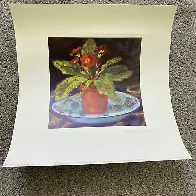 Nel Whatmore Red Primula Lithograph Limited Edition 464/500 Signed With COA • £9.49