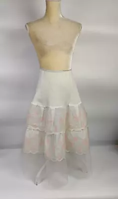 Vintage 50s 60s Crinoline Petticoat Underskirt Small Romantic Spring Floral • $39.99